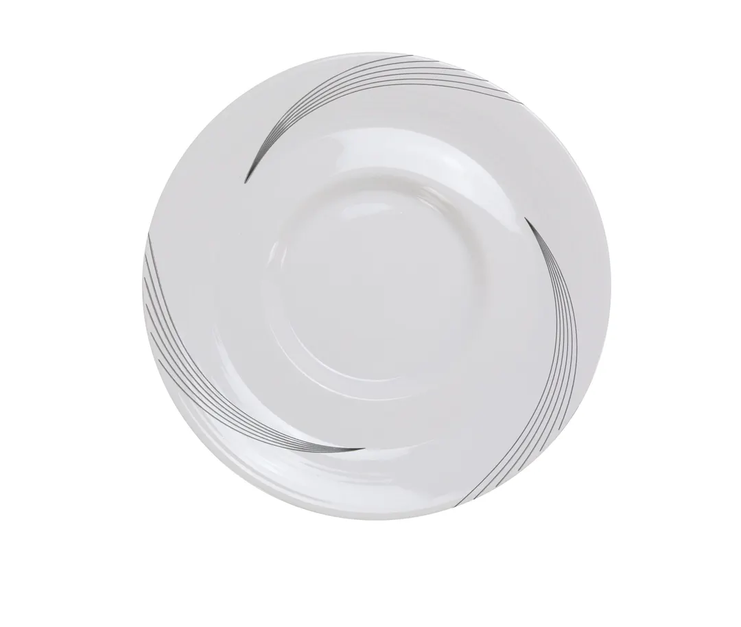 Yanco UR-002 Urban Porcelain Saucer 5.5" Round Bone White, Dishwasher/Oven/Microwave Safe - Dozen