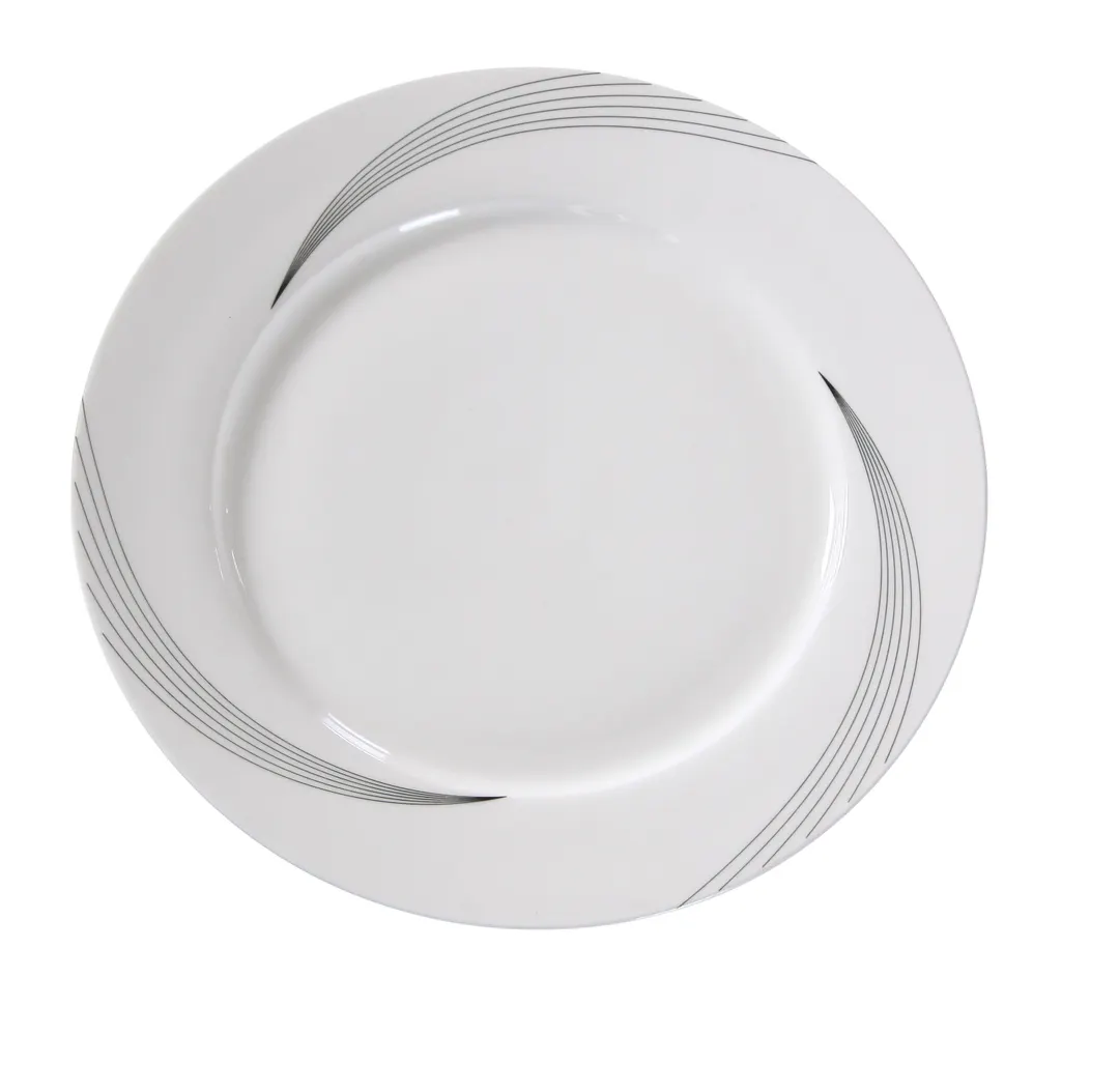 Yanco UR-110 Urban Round China Plate, 10.5" Diameter, Wide Rim, Bone White Porcelain - Dozen