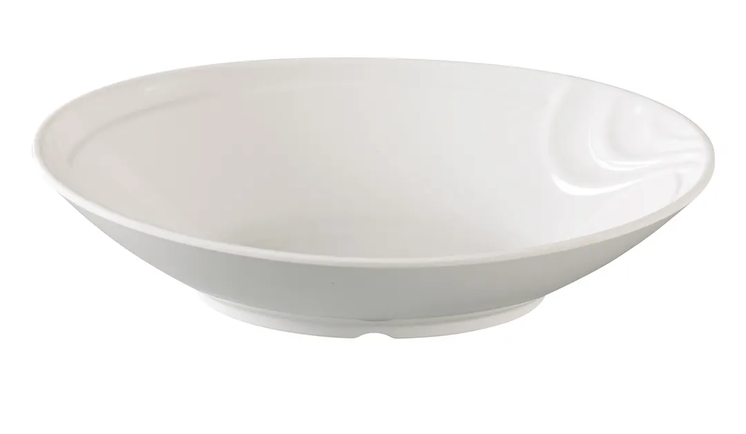 Yanco VE-613 - 52 Oz (1 Qt) Oval White Melamine Bowl 13" x 9" x 3.5" Dishwasher Safe - Dozen