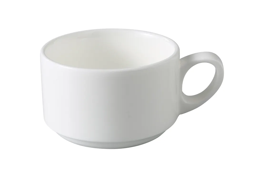 Yanco VS-001 - 8 Oz White China Cup, 3 1/2" Dia x 2 1/4" H, Magnesia Body, Dishwasher Safe - Dozen