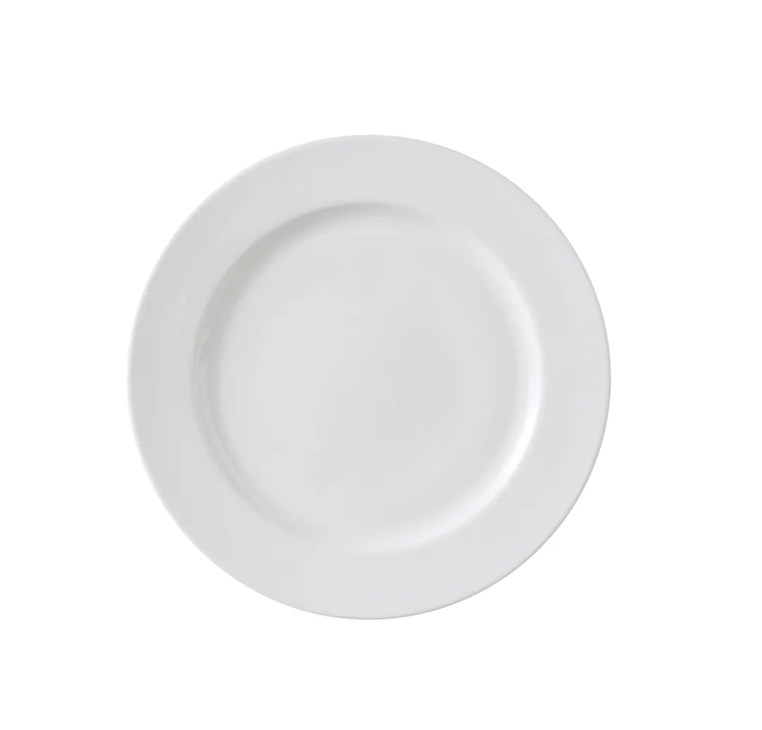Yanco VS-109 Plate - 9" Dia x 1/2" H, Round White China, Glazed Body, Dishwasher Safe - Dozen