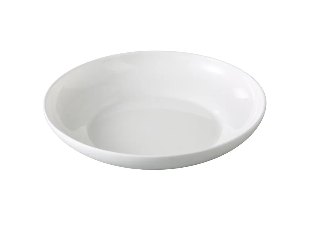 Yanco VS-708 Versailles 22 oz Soup Bowl, 8" Dia x 1½" H, White China, Dishwasher Safe - Dozen