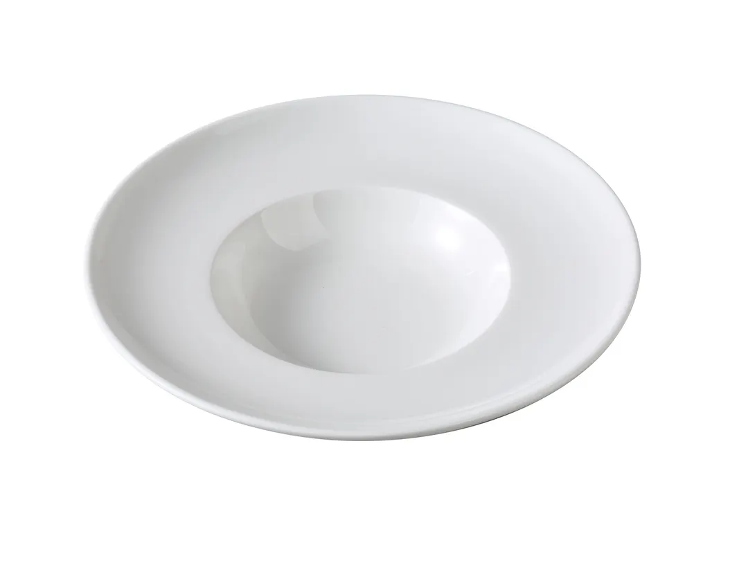 Yanco VS-808 Versailles Soup Plate, 10 oz, 9 1/2" Dia × 2" H, White China, Dishwasher Safe - Dozen