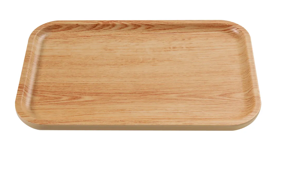 Yanco WD-2209 Rectangular Melamine Plate, 9.75" W x 0.75" D x 5.5" H, Golden Oak, 8-9" - Dozen