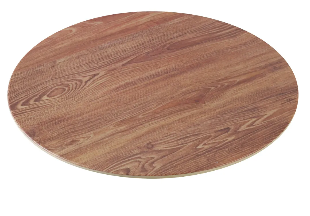 Yanco WD-310 Round Serving Tray, 10" Diameter, Melamine Wood Look, Browns, Dishwasher Safe - Dozen