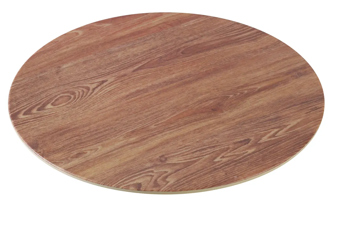 Yanco WD-312 Serving Tray, 12" Round Melamine Wood‑Look, Browns, Dishwasher Safe - Dozen