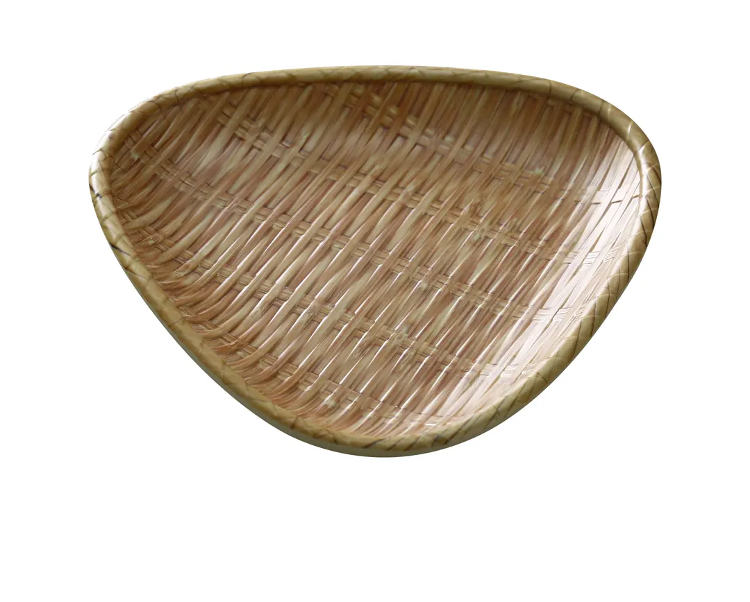 Yanco WD-809 - 8" Triangular Deep Plate, Brown Bamboo-Look Melamine, Dishwasher Safe - Dozen