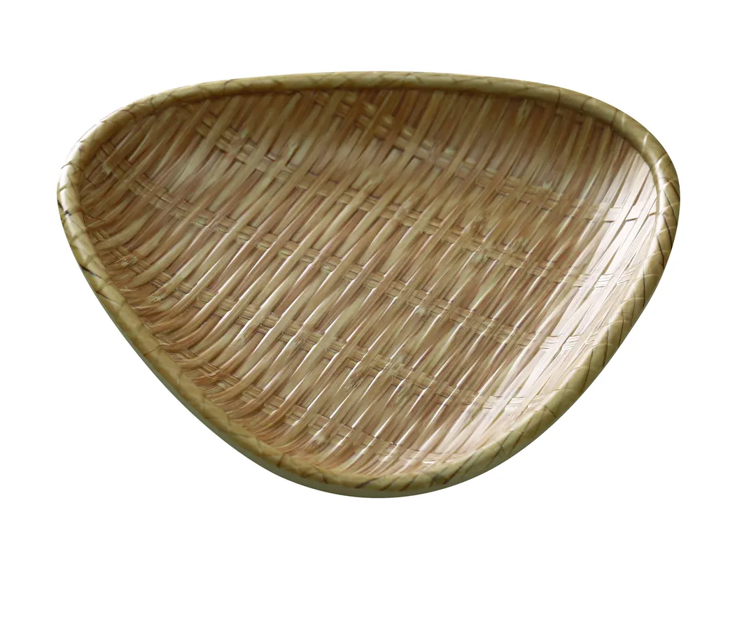 Yanco WD-811 - 10-1/2" X 1-1/8" Triangular Deep Plate, Melamine Bamboo Look, Brown - Dozen
