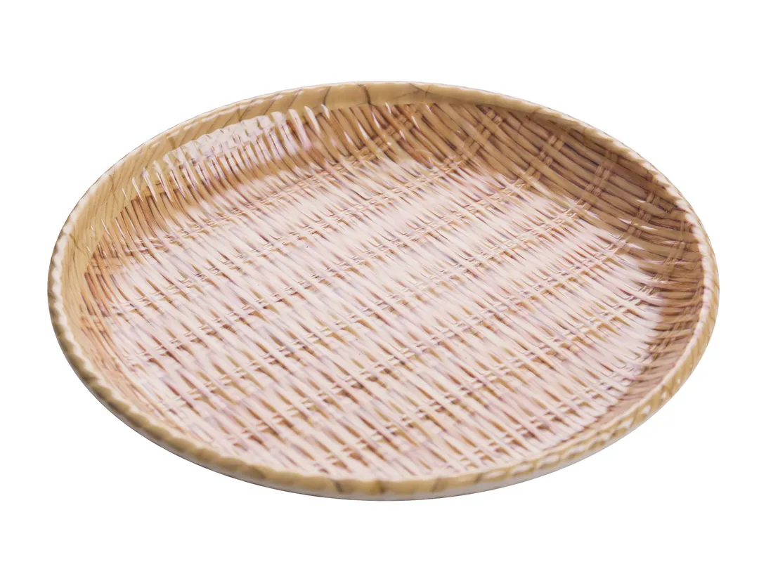 Yanco WD-908 - 8" Deep Round Melamine Plate With Bamboo Pattern, Dishwasher Safe, 1 Dozen