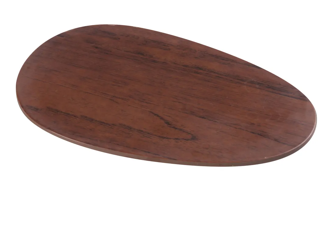 Yanco WL-210 Oval Melamine Plate 10-1/4" W x 6-1/2" D x 3/4" H Brown Wood Grain RolledEdge - Dozen