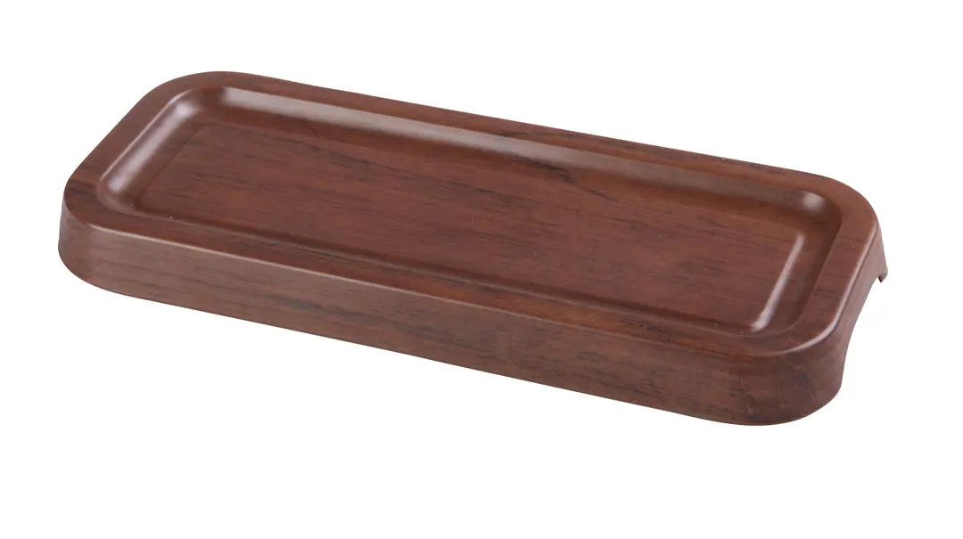 Yanco WL-410 Tray, 10-1/4" x 4" x 3/4" Browns Rectangular Melamine, Footed, Dishwasher Safe - Dozen