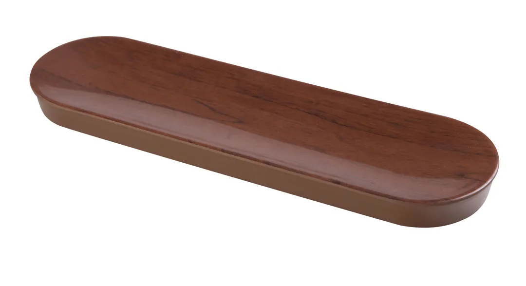Yanco WL-714 Olive Rectangular Tray, 14" W x 4" D x 1" H, Melamine Wood Grain, Brown - Dozen