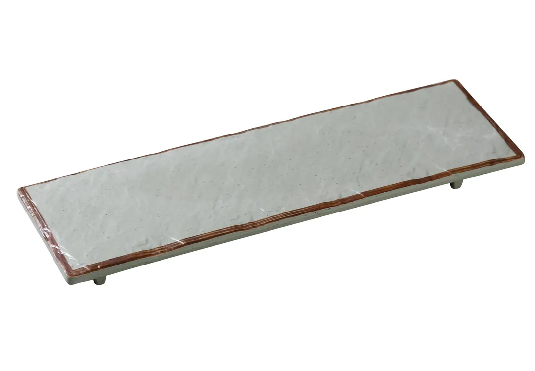 Yanco YO-4012 - 12" x 4" x 3/4" Rectangular Melamine Plate Matte Green Dishwasher‑Safe - Dozen