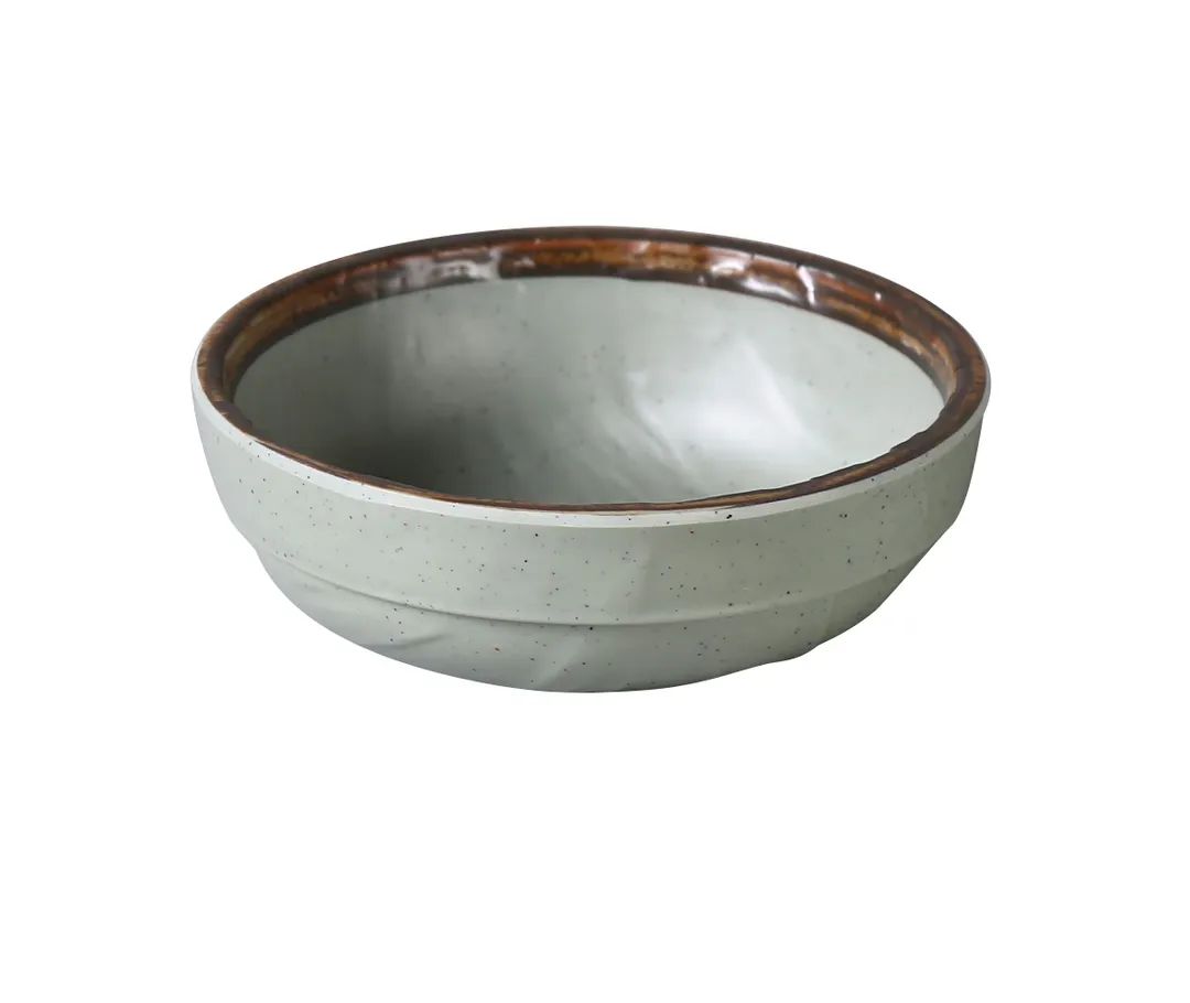 Yanco YO-5105 14 oz Round Bowl, 5-1/2" Diameter, Matte Green Melamine, Dishwasher Safe - Dozen