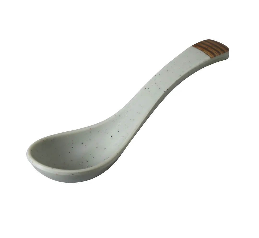 Yanco YO-7001 - 6" Matte Green Melamine Chinese Soup Spoon, Dishwasher Safe - Dozen