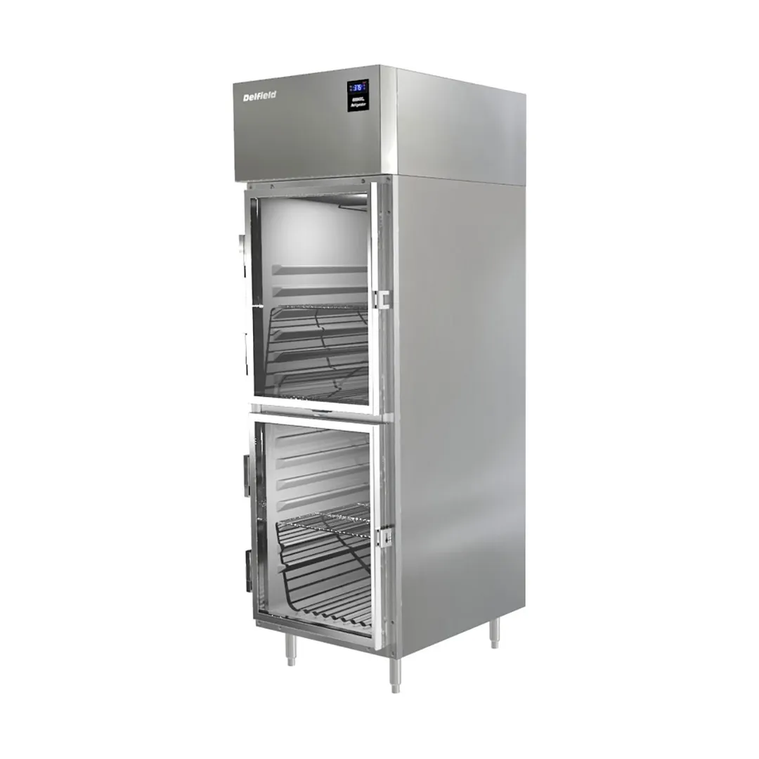 Delfield 6025XL-GH One Section Reach-In Refrigerator w/ 2 Glass Half Doors, Top Mounted, 20 cu. ft.