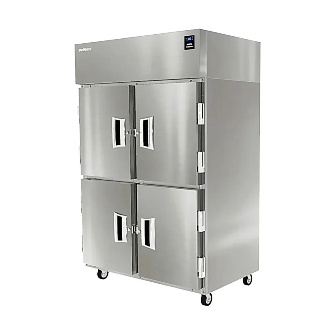 Delfield 6051XL-SH Two Section Reach-In Refrigerator w/ 4 Solid Half Doors, Top Mounted, 43.5 cu. ft.