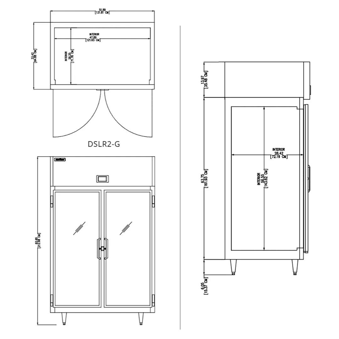 Delfield DSLR2-G Two Glass Door Reach-In Refrigerator, Top Mounted, 44.57 cu. ft.