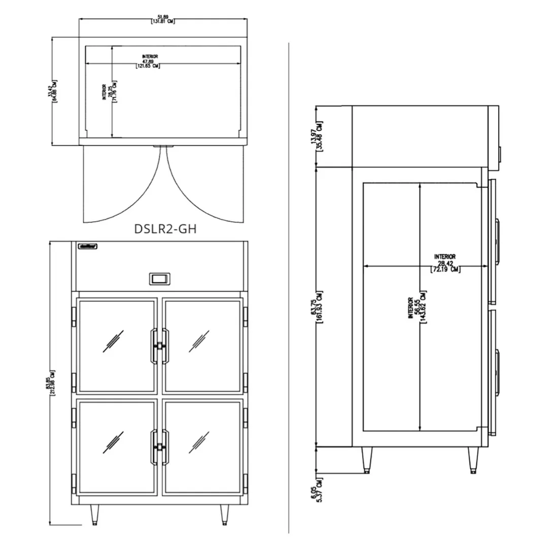Delfield DSLR2-GH 4 Half Glass Door Reach-In Refrigerator, Top Mounted, 44.57 cu. ft.