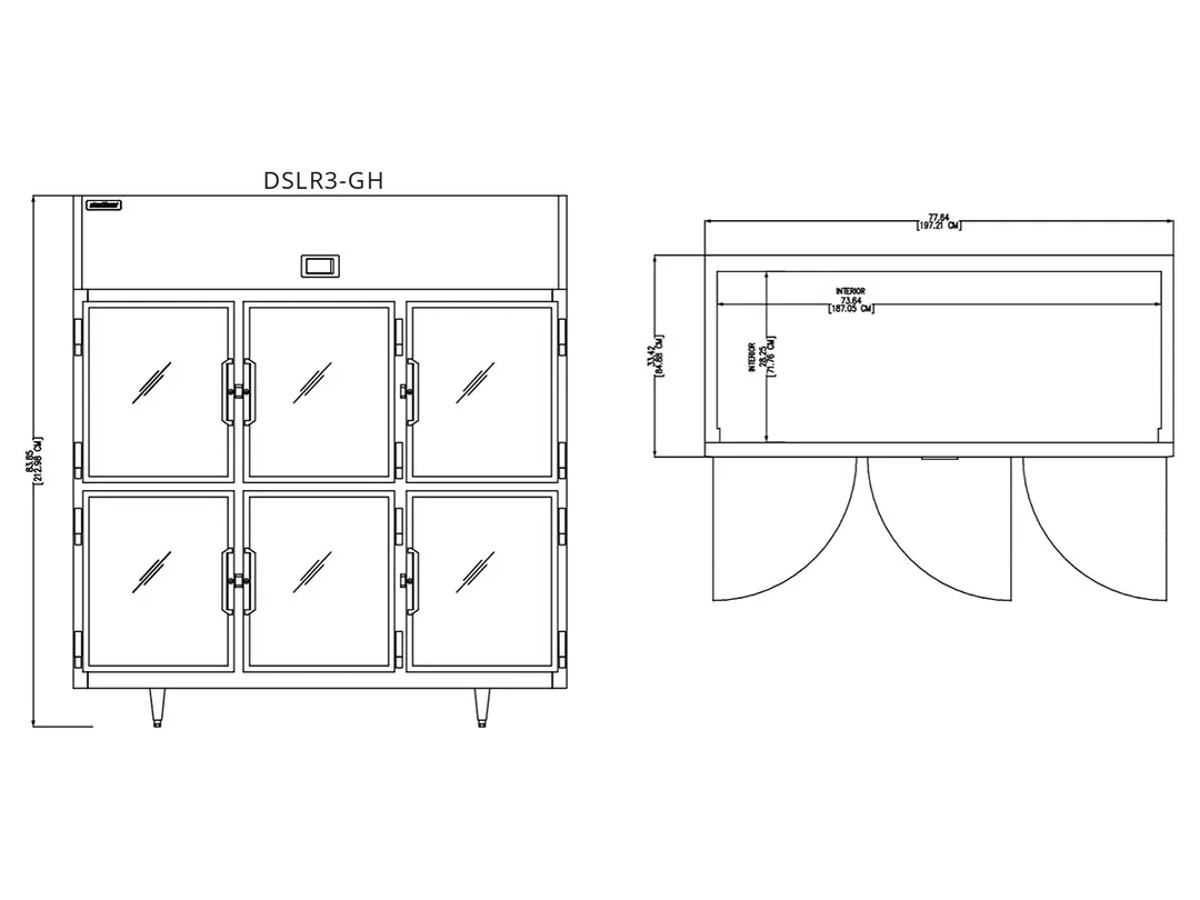 Delfield DSLR3-GH 6 Half Glass Door Reach-In Refrigerator, Top Mounted, 68.34 cu. ft.