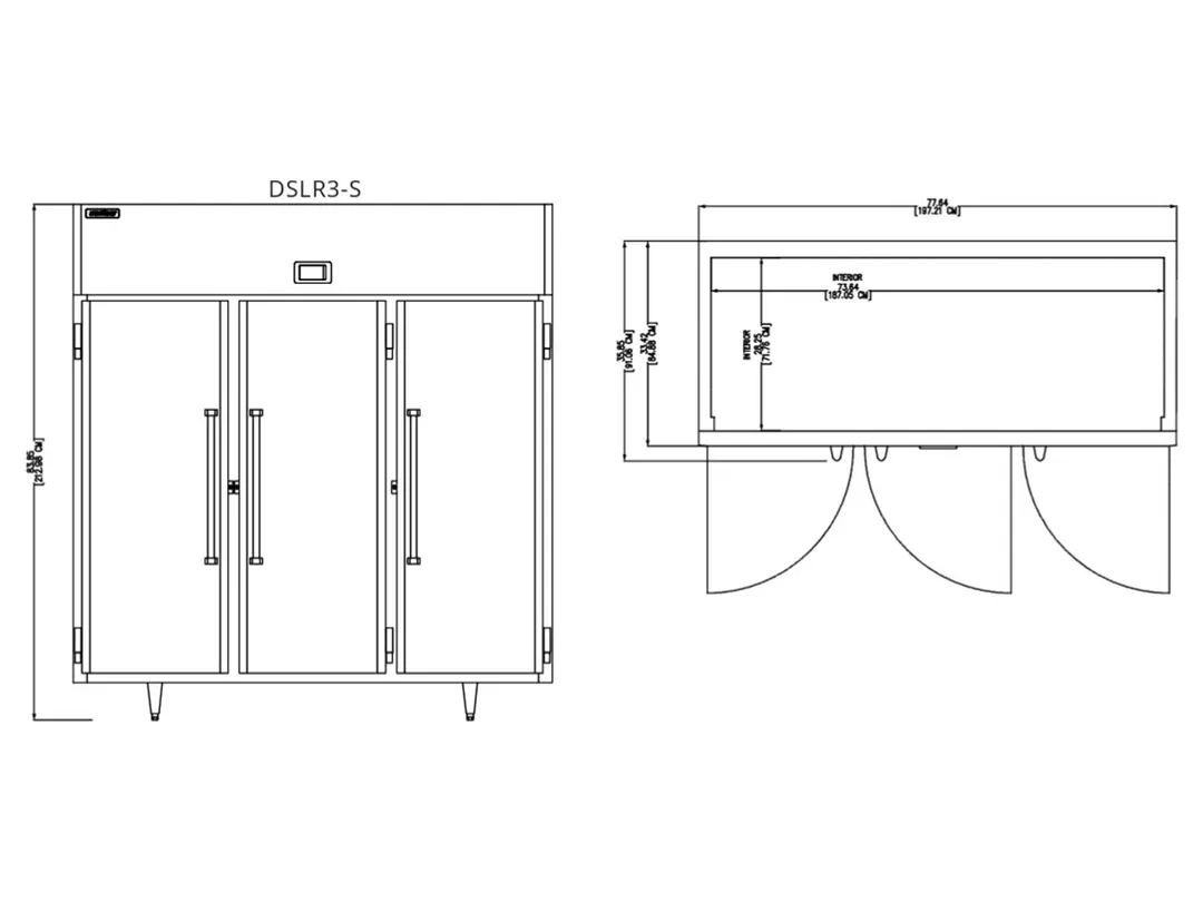 Delfield DSLR3-S Three Solid Door Reach-In Refrigerator, Top Mounted, 68.34 cu. ft.