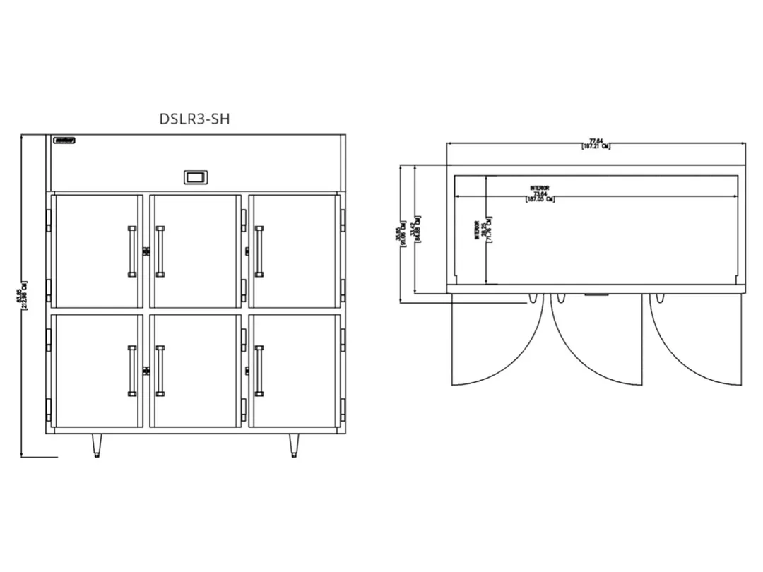 Delfield DSLR3-SH 6 Half Solid Door Reach-In Refrigerator, Top Mounted, 68.34 cu. ft.