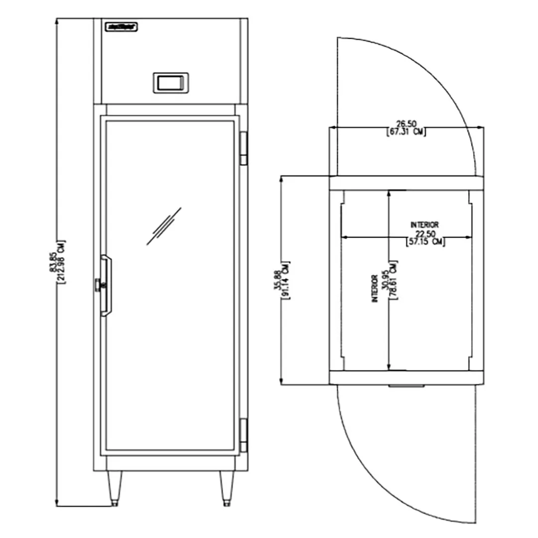 Delfield DSLRPT1-G 35" 2-Glass Door Pass-Thru Refrigerator, 22.9 cu. ft., Stainless Steel, Top Mounted