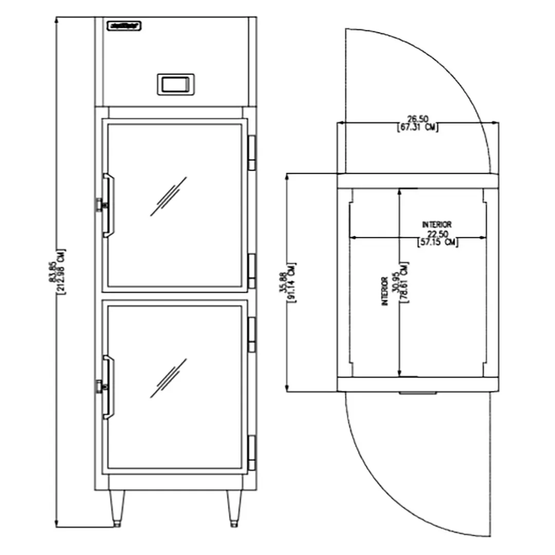 Delfield DSLRPT1-GH 35" 4-Glass Door Pass-Thru Refrigerator, 22.9 cu. ft., Top Mounted