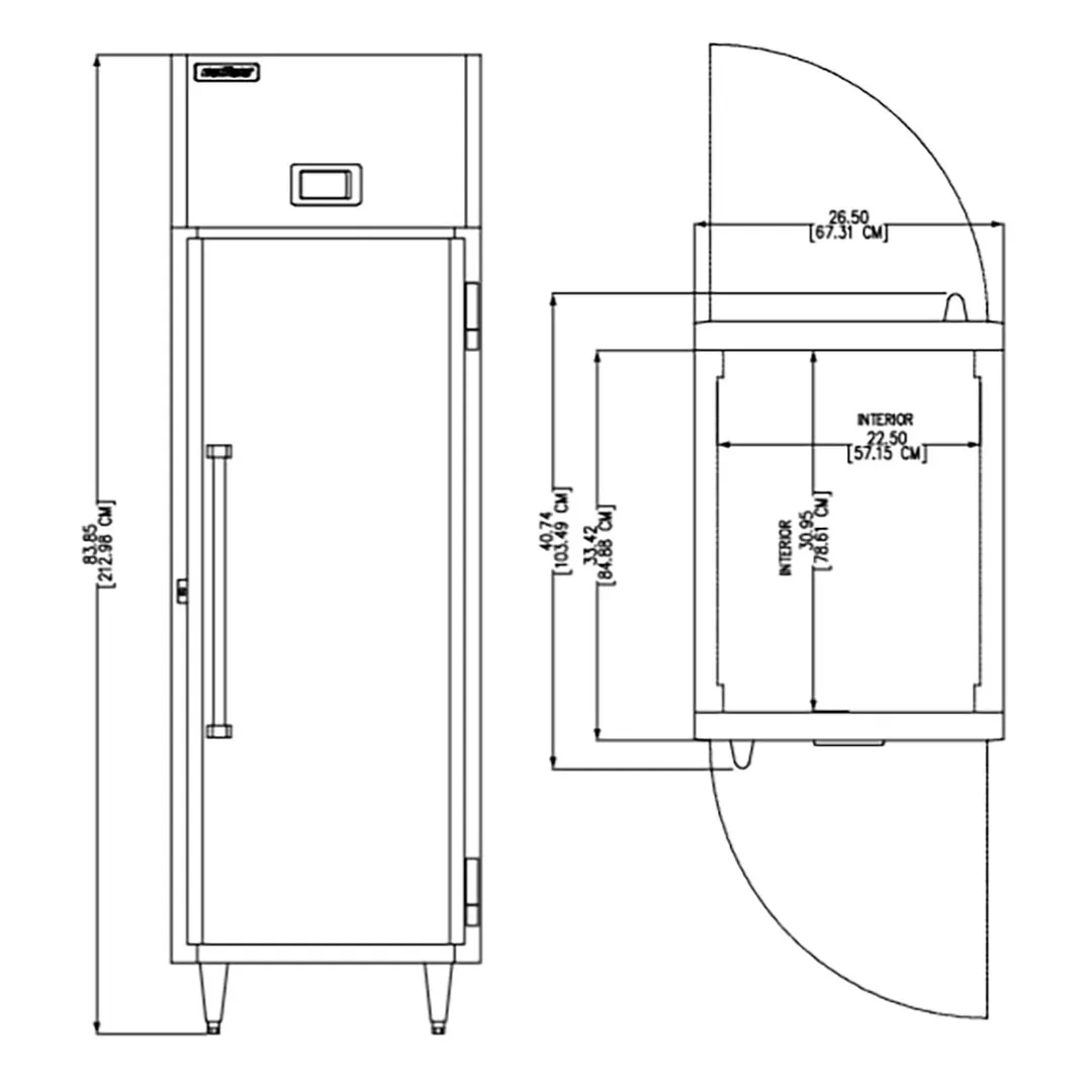 Delfield DSLRPT1-S 35" 2-Solid Door Pass-Thru Refrigerator, 22.9 cu. ft., Top Mounted