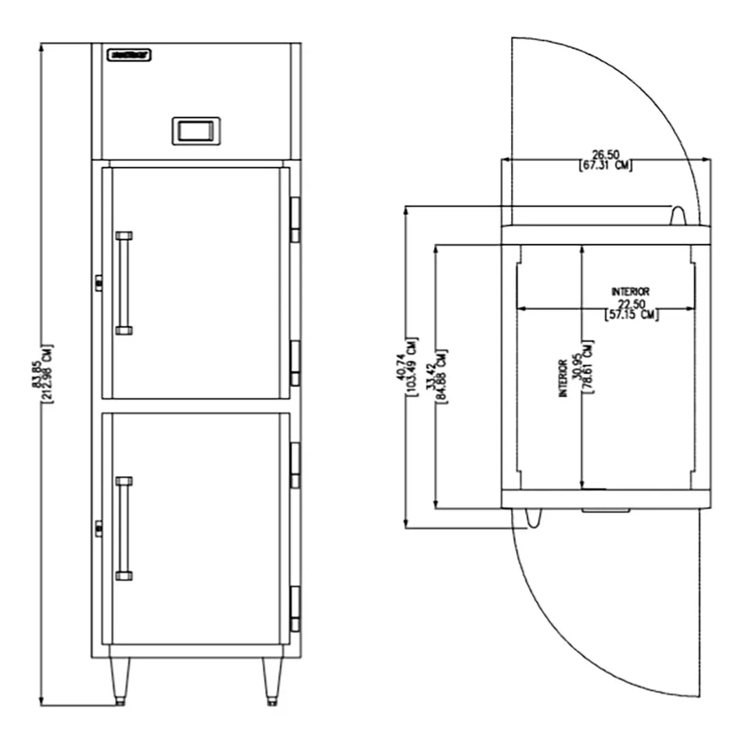 Delfield DSLRPT1-SH 35" 4-Half Solid Door Pass-Thru Refrigerator, 22.9 cu. ft., Top Mounted
