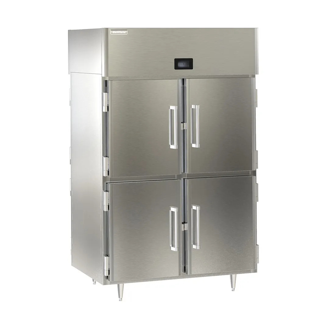 Delfield DSLRPT2-SH 72" 2-Section Pass-Thru Refrigerator, 48.33 cu. ft., 8 Half Solid Doors, Top Mounted