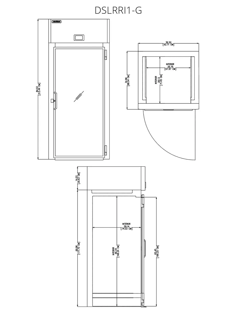 Delfield DSLRRI1-G 36" One Glass Door Roll-In Refrigerator, Top Mounted, 34.86 cu. ft.