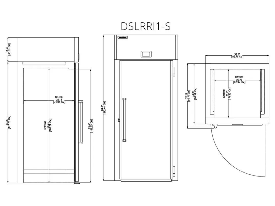 Delfield DSLRRI1-S 36" One Solid Door Roll-In Refrigerator, Top Mounted, 34.86 cu. ft.