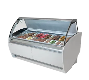 Infrico USA IDC-VAR24H - 77" Curved Glass Gelato Dipping Cabinet, 4.95 cu. ft