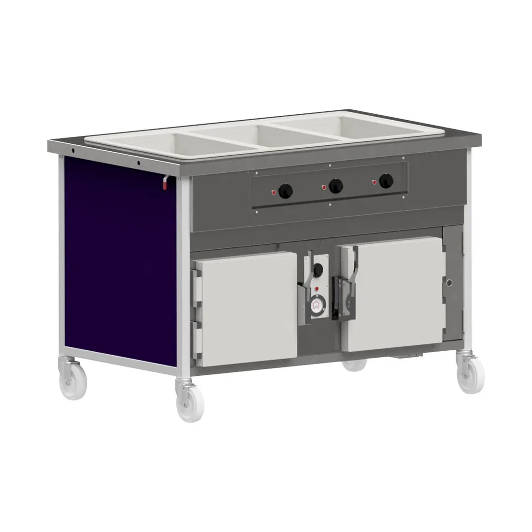 Atlas Metal CAHB-3 50" Hot Food Serving Counter with Heated Base, (3) Wells