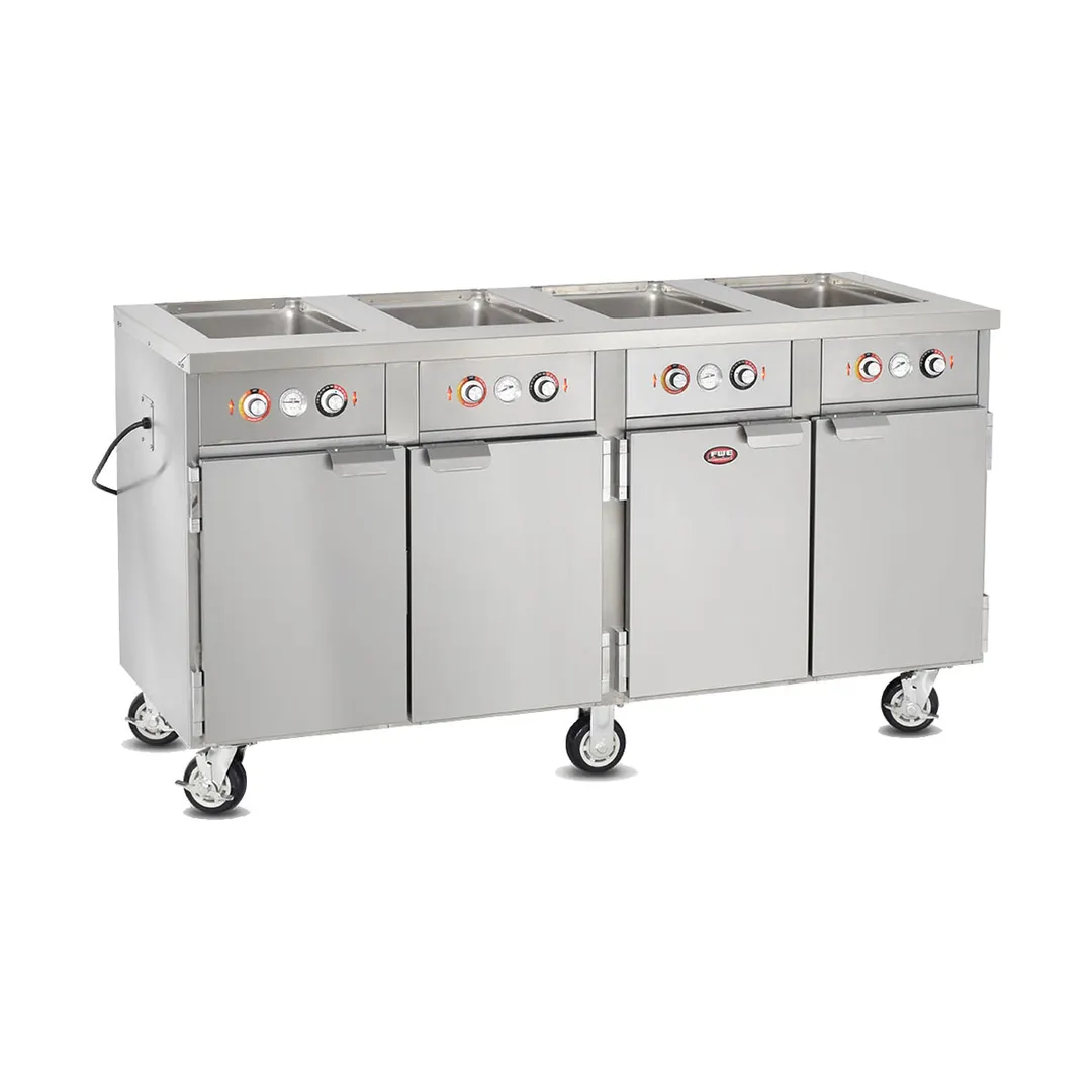 FWE HLC-4W6-7H-28-HWR 68" Tray Line Heated Serving & Holding Cabinet mobile, (4) Wells
