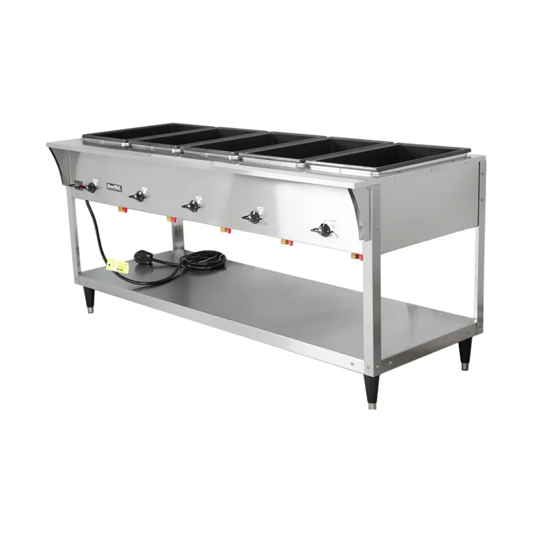 Vollrath 38219 76" ServeWell® SL-Hot Food Table w/ (5) Sealed Wells and Undershelf
