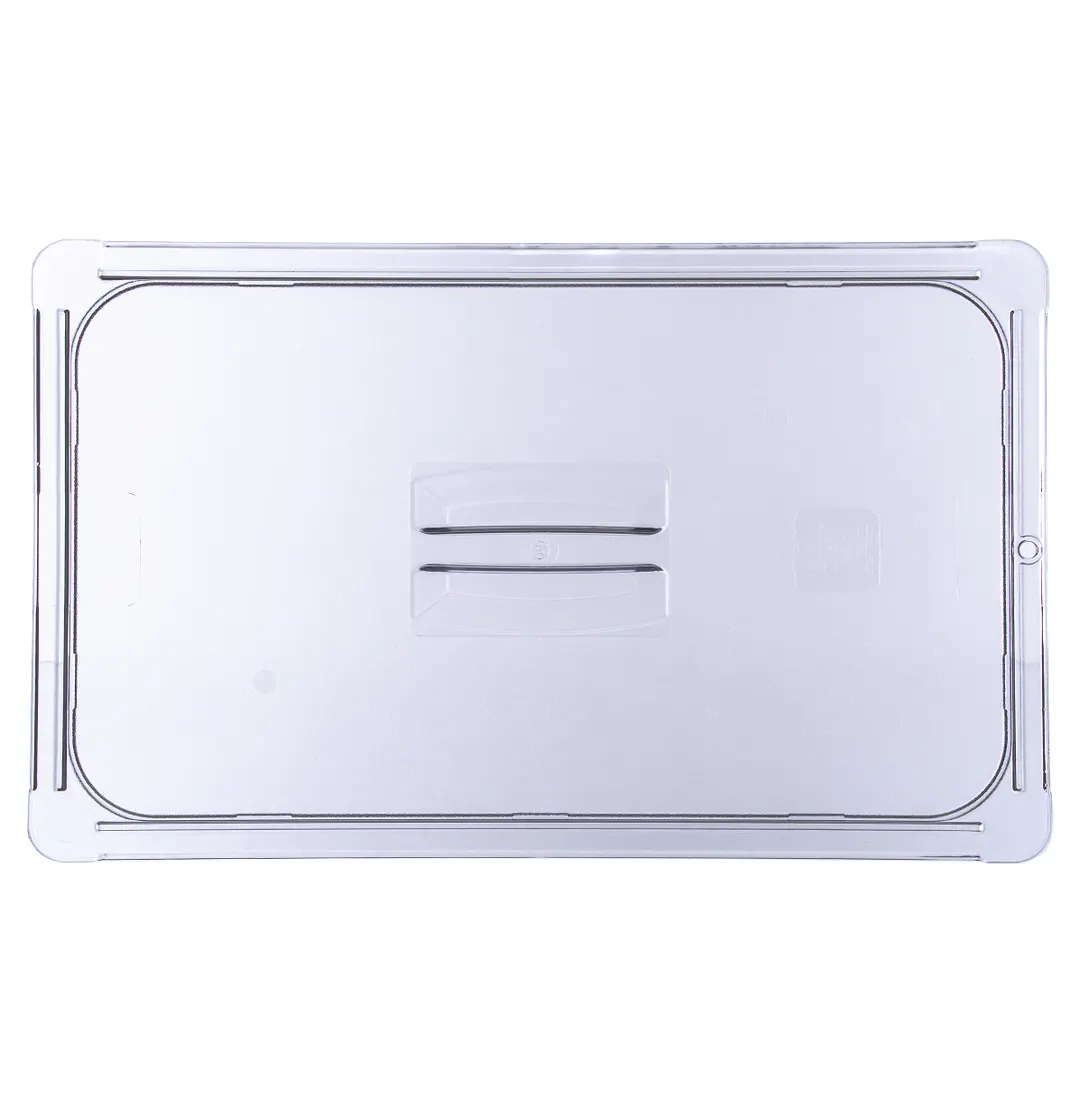 Carlisle 10210U07 Handled Lid, 1/1 Clear Polycarbonate, Non‑Slip -40° to 212°F, NSF, Dishwasher Safe