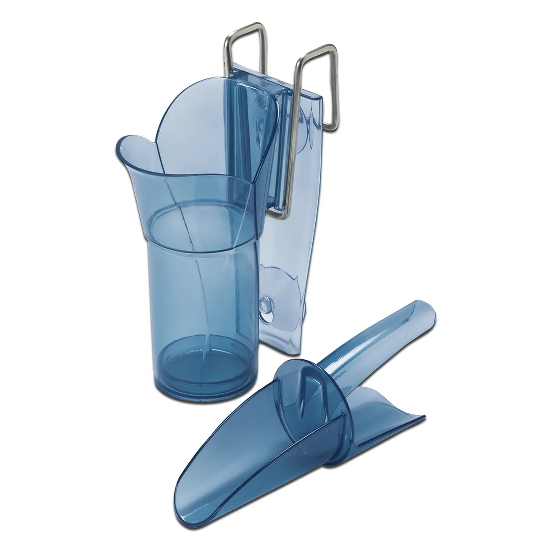 Carlisle SI5000EUR Ice Scoop – 9-12 Oz Blue, Saf‑T‑Scoop, Guardian Holder, Dishwasher Safe BPA‑Free