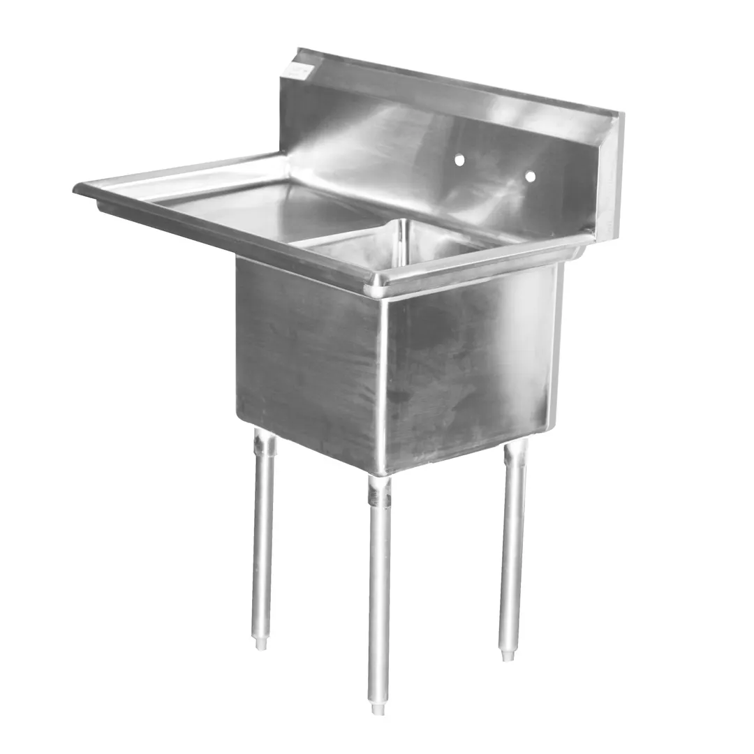 Serv-Ware D1CWP1818-V 23" One Compartment Sink, 18"W x 18"L Bowl Without Drainboards / 18 Gauge