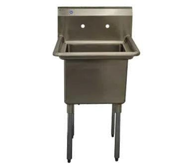 Serv-Ware E1CWP1818-V 23" One Compartment Sink, 18"W x 18"L Bowl Without Drainboards/18 Gauge