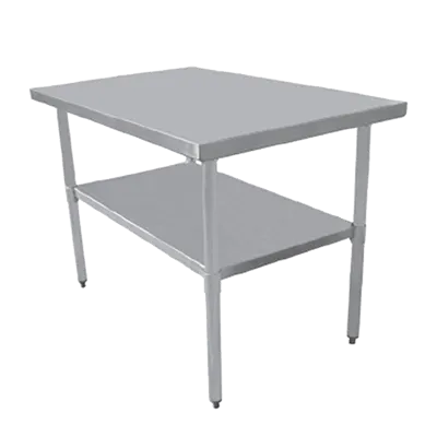 Serv-Ware T1836CWP-4-V 36" Open Base Work Table with Undershelf - Without Backsplash / 18 Gauge Top