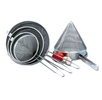 Vollrath 47178 Cap Strainer, 12" Diameter x 12" Deep, 3/32" Mesh, Stainless Steel Handle, Bowl Clip