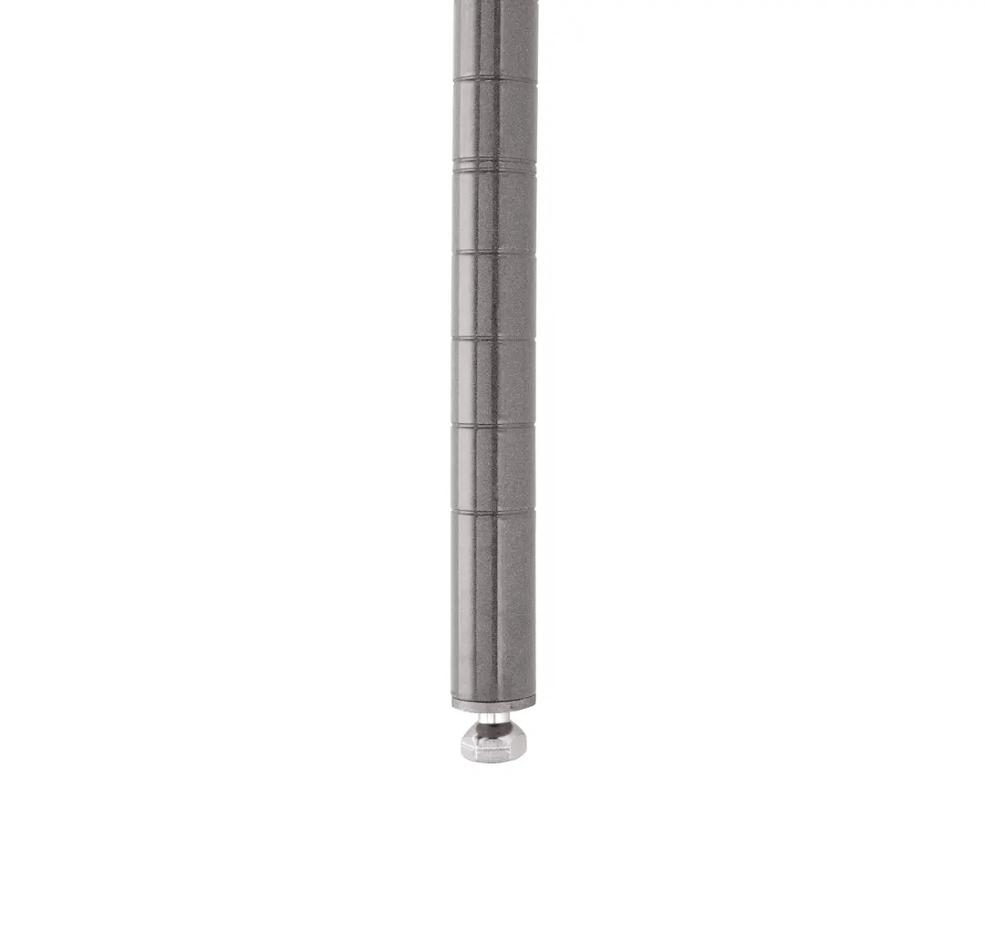 Metro 74PK4 Post – 74-1/2" Gray Epoxy Coated, Leveling Bolt, Grooved 1" Increments, Microban Finish