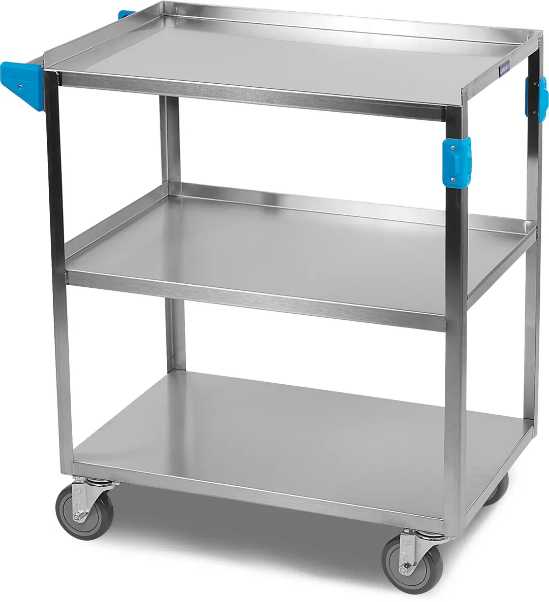 Dinex DXUC3031827 Utility Cart, 18" x 27", 3 Stainless Steel Shelves, 18-20" Depth, 25-29" Width