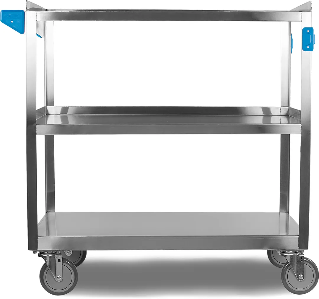 Dinex DXUC5032135 Utility Cart, 21" x 35", 3 Shelves, 21-23" Depth, 35-39" Width, Stainless Steel