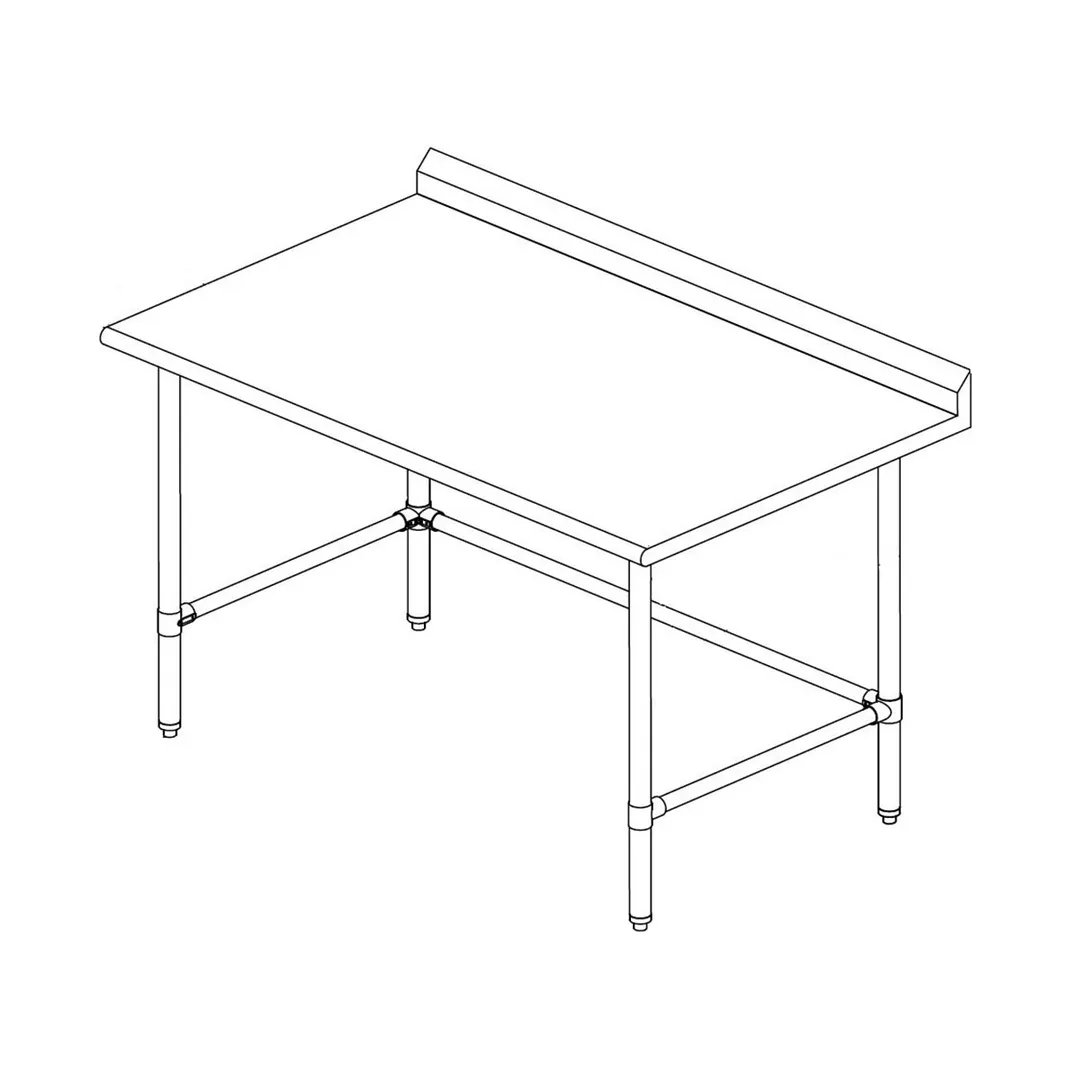 Sapphire Manufacturing SMTOB-3030G 30" Open Base Work Table w/Side & Rear Crossrails - 5" Backsplash