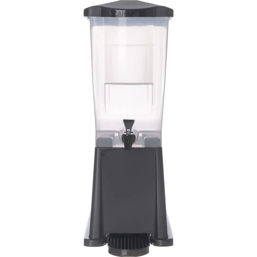 Carlisle 1085603 Trimline 3‑Gallon Beverage Dispenser, 21‑1/2" H x 8" W x 16‑3/8" D, Black Poly