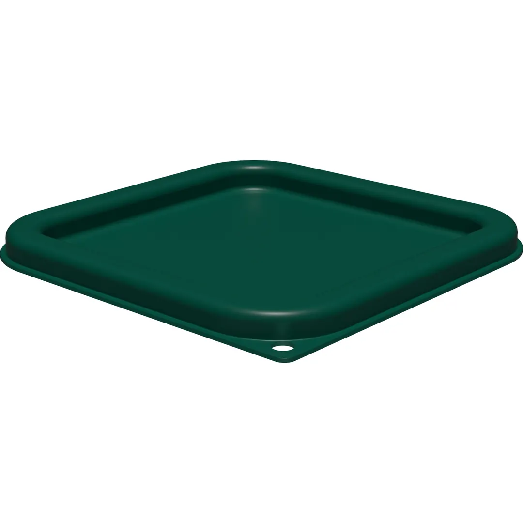 Carlisle 1197008 Square Food Storage Lid, Fits 2‑4 Qt Polyethylene Green, NSF, USA Made