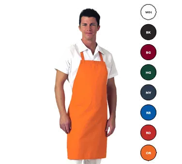 Chef Revival 601NP-WH Bib Apron, 28" x 34", White, EZ-Blend Twill, No Pocket